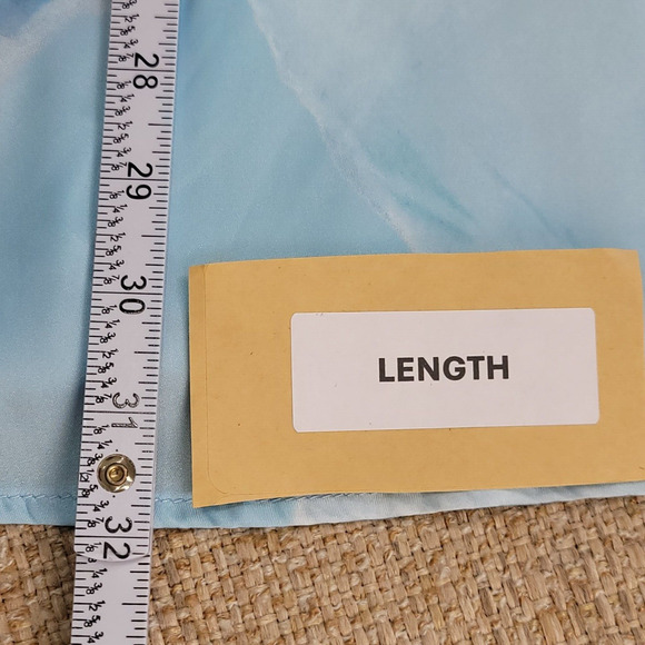 Kestan Halter Dress Small Blue Marble Print Satin Lightweight Beachy Resort - Picture 6 of 8